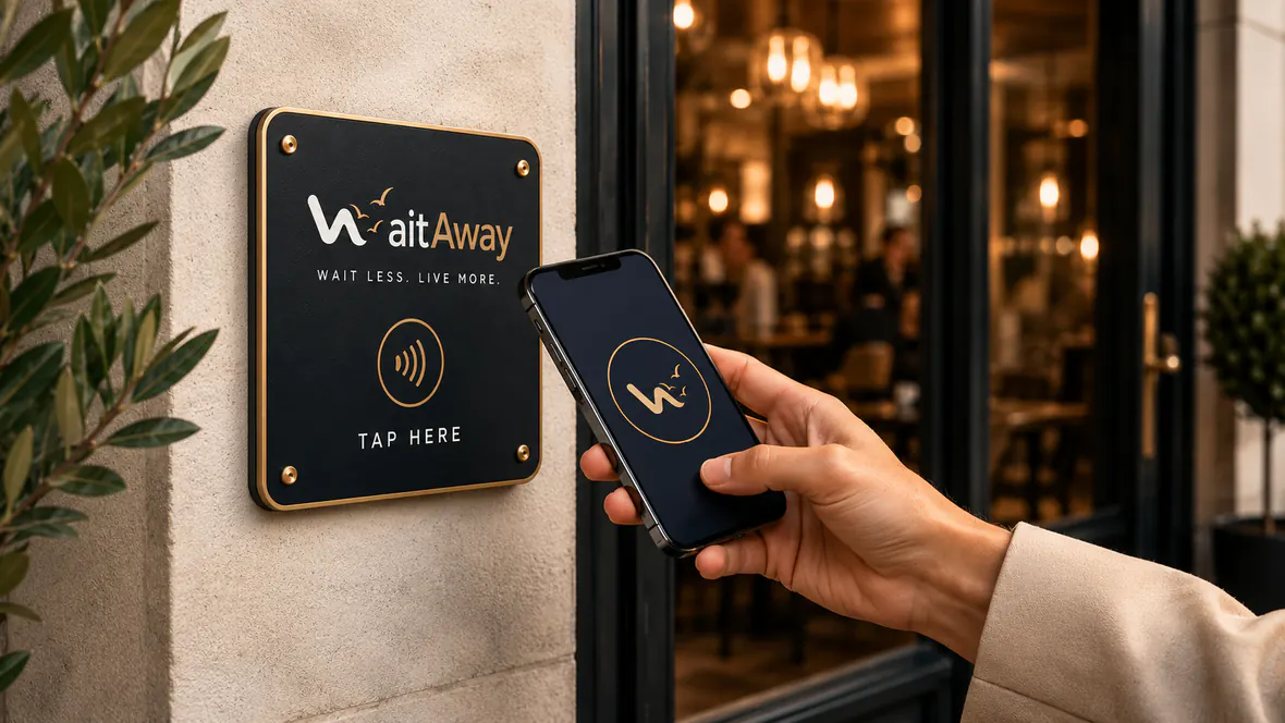 Client qui utilise WaitAway pour rejoindre la file d'attente d'un restaurant